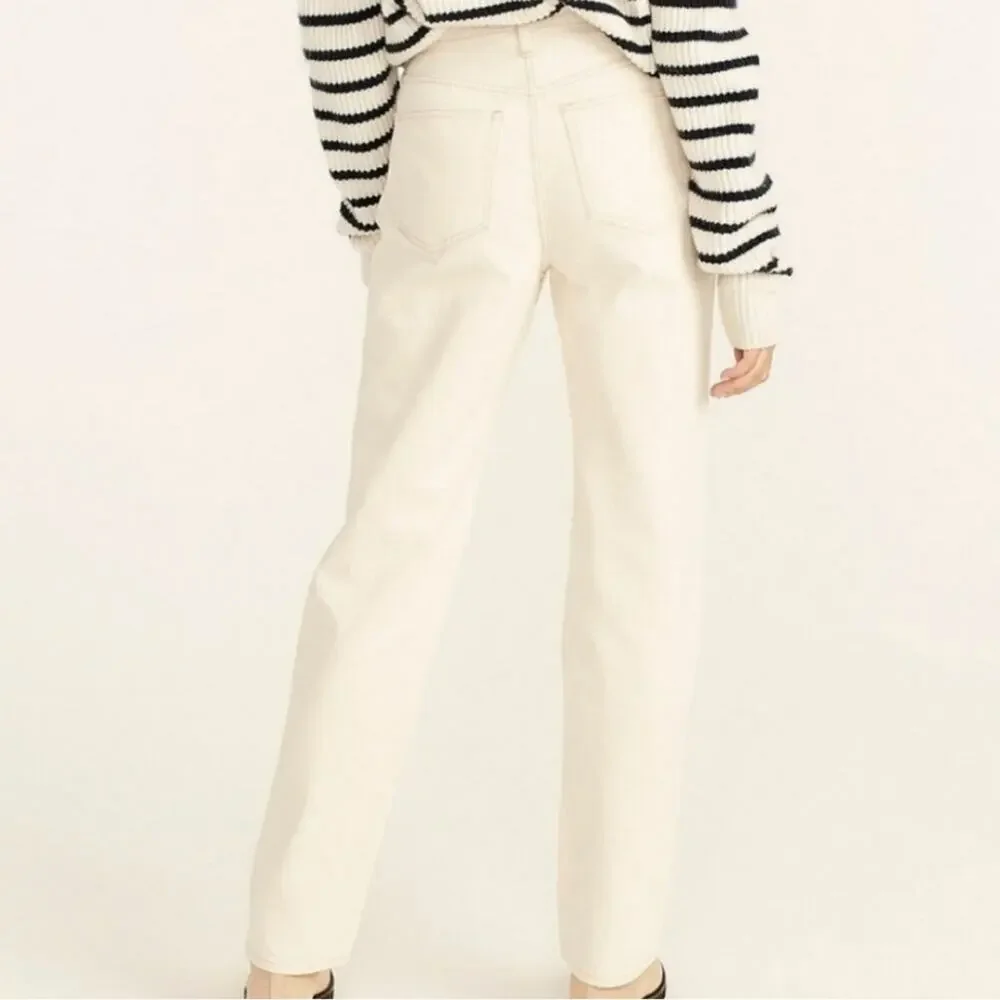 J. Crew Slouchy Boyfriend High Waisted Jean Ecru White Rigid Denim NWT 24